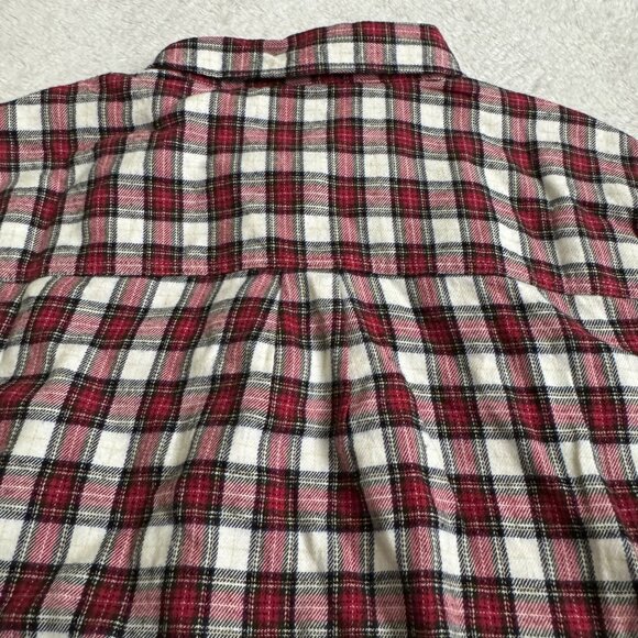 Marine Layer Kendall womens shirt red plaid button down sz medium Collared - Picture 11 of 12